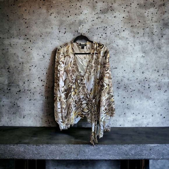 Ashley Stewart Wrap Tie Blouse chiffon  - Plus Size 20 - Picture 1 of 6